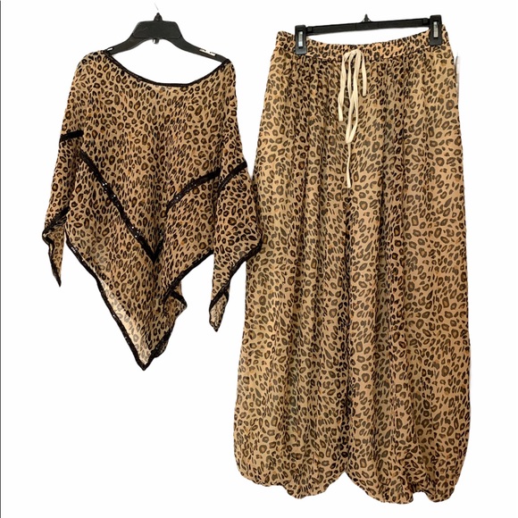 COPY - Vintage Set Top Garem Palazzo Pants Animal Tiger - Picture 2 of 16